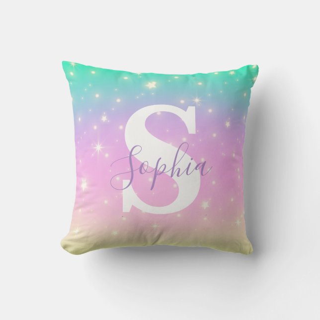 Almohada mágica personalizada de unicornio (Anverso)