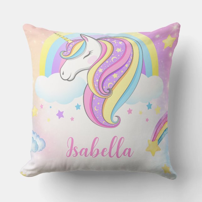 Almohada mágica personalizada de Unicornio (Anverso)