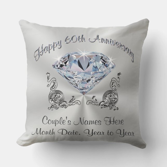 Almohada magnífica del aniversario del diamante, (Anverso)