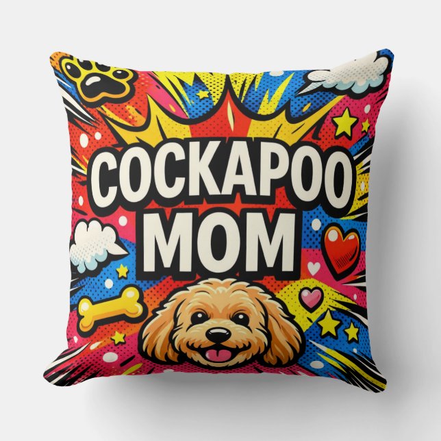 Almohada Mamá de Cockapoo Regalo Divertido de Perr (Anverso)