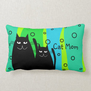 Almohada "mamá del arte del gato negro del gato "