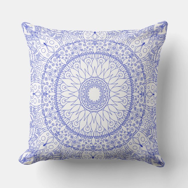 Almohada mandala azul (Anverso)