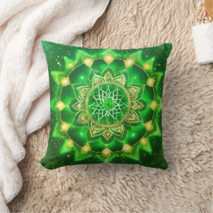 Almohada Mandala Verde Chakra del Corazón