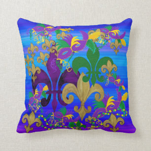 almohada Mardi Gras Fleur de lis