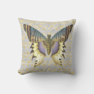 Almohada mariposa de estilo ventilado azul y amari