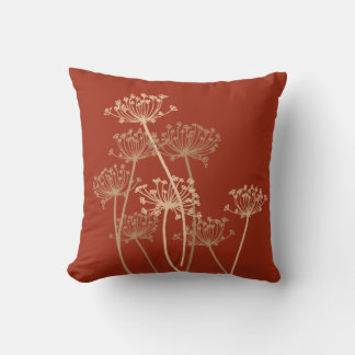 Almohada marrón anaranjada gráfica del perejil de