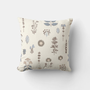 Almohada marrón azul de toque de la naturaleza