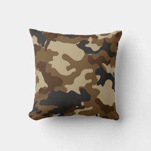 Almohada marrón de camuflaje