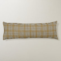 Almohada marrón de cuadros para cama y cuerpo