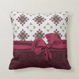 Almohada marrón elegante del damasco