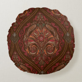 Almohada marrón vintage de paisley mandala - Boho