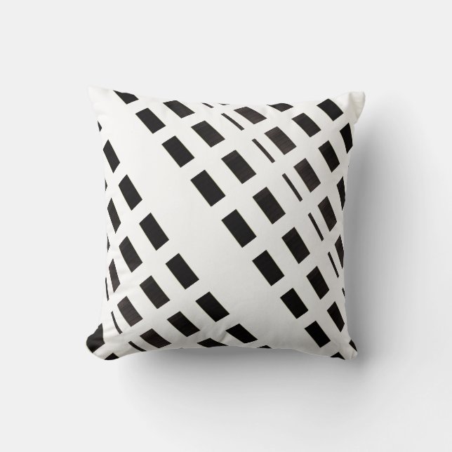 Almohada marrón y blanca a rayas (Anverso)