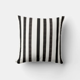 Almohada marrón y blanca a rayas
