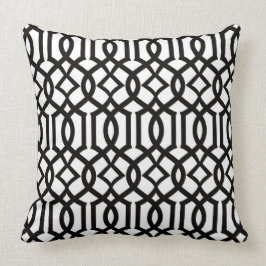 Almohada marroquí blanca negra de la decoración
