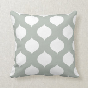 Almohada marroquí del modelo del enrejado en gris