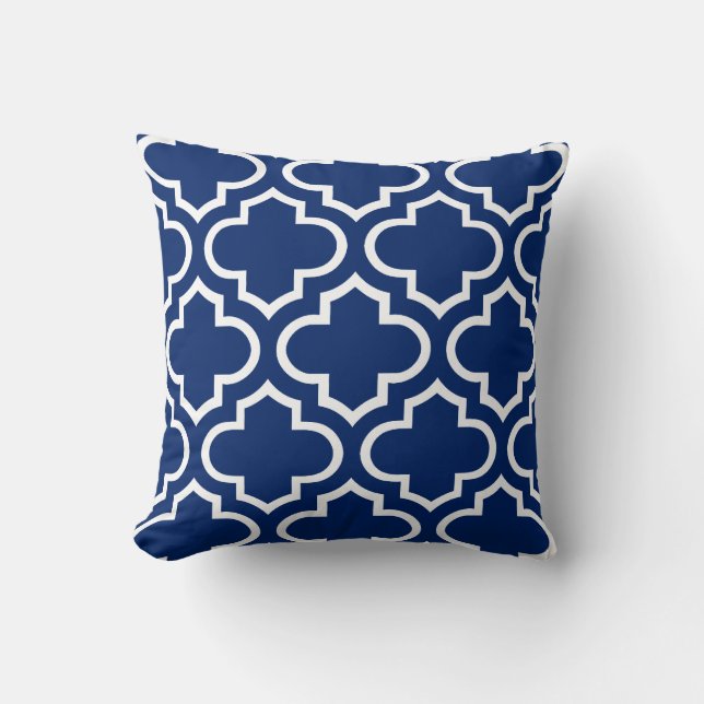 Almohada marroquí del modelo en azul real (Anverso)