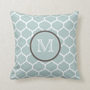 Almohada marroquí del monograma de la menta