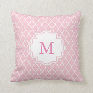Almohada marroquí rosada de Quatrefoil del