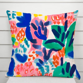 Almohada maximalista moderna abstracta de acuarela