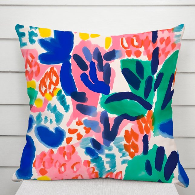 Almohada maximalista moderna abstracta de acuarela (Subido por el creador)