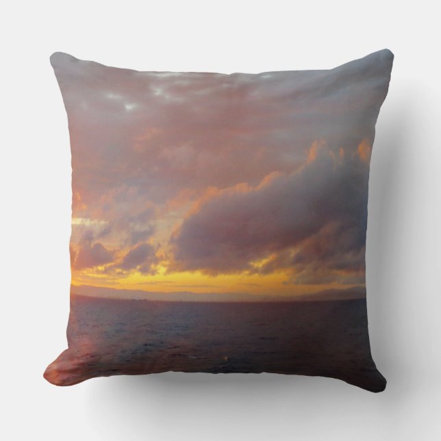 Almohada mediterránea de la puesta del sol (Anverso)