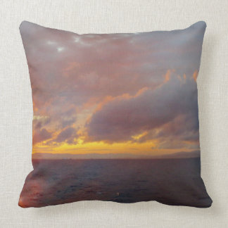 Almohada mediterránea de la puesta del sol