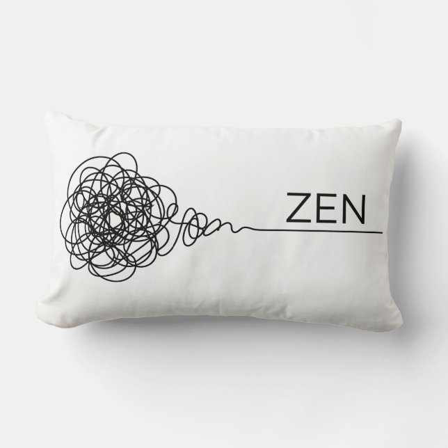 Almohada Mental de Zen Minimalista Garabato (Anverso)