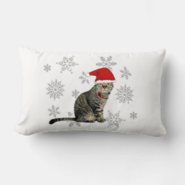 Almohada Meow Navidad Copo de Nieve, 2 Lados