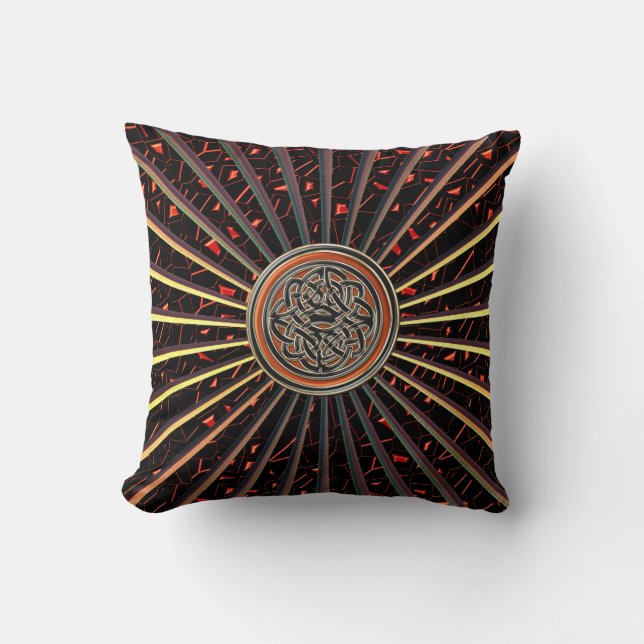 Almohada metálica anaranjada de bronce con el nudo (Anverso)