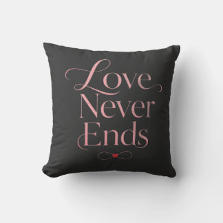 Almohada Minimalista Amor Nunca Termina en Rosa Do