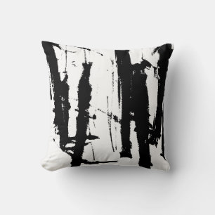 Almohada minimalista blanco y negro abstracta