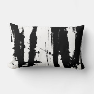Almohada minimalista blanco y negro abstracta