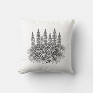 Almohada minimalista botánica de lupino
