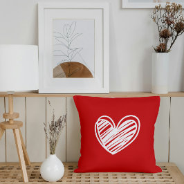 Almohada Minimalista Corazón Rojo