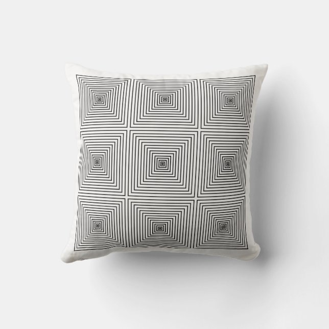 Almohada minimalista de arte de ilusión – Geométri (Reverso)