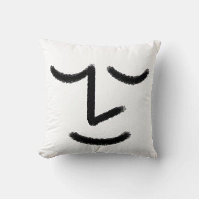 Almohada Minimalista de Cara Zen (Anverso)