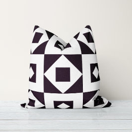 Almohada minimalista de edredón negro y blanco