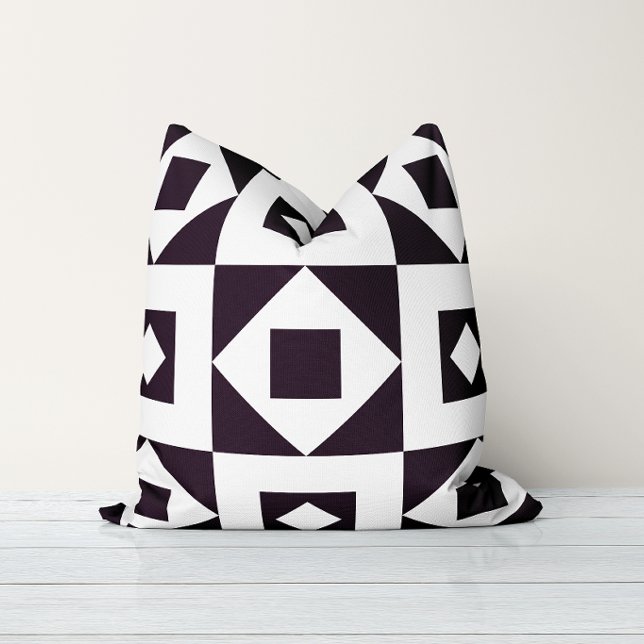 Almohada minimalista de edredón negro y blanco (Subido por el creador)