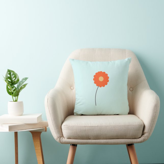 Almohada Minimalista de Flores Retro (Silla)