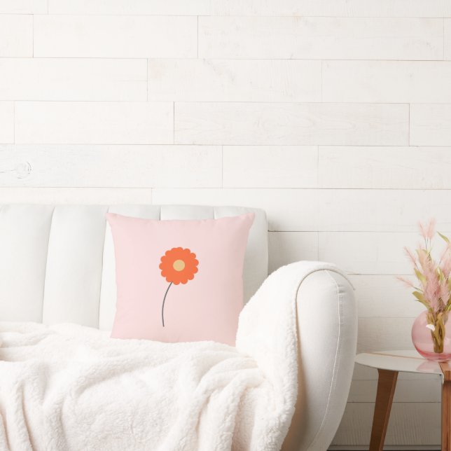 Almohada Minimalista de Flores Retro (Sofá)