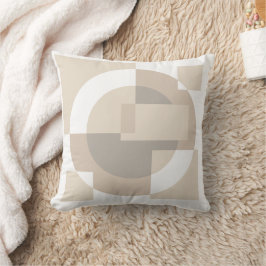 Almohada minimalista de formas superpuestas beige