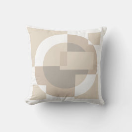 Almohada minimalista de formas superpuestas beige