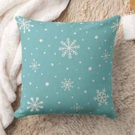 Almohada minimalista de invierno en turquesa