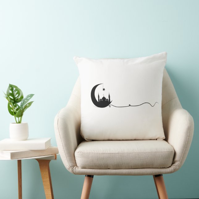 Almohada Minimalista de la Luna de Ramadan (Silla)