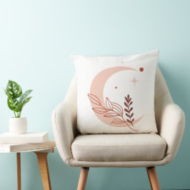 Almohada Minimalista de Luna y Estrellas