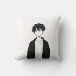 Almohada Minimalista de Niño Anime