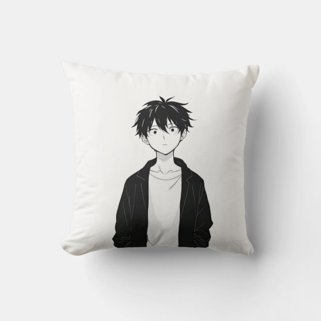 Almohada Minimalista de Niño Anime (Anverso)
