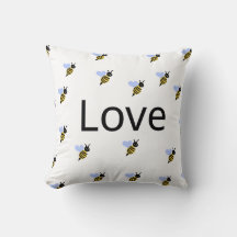 Almohada minimalista "Love & Bees" – Romántica
