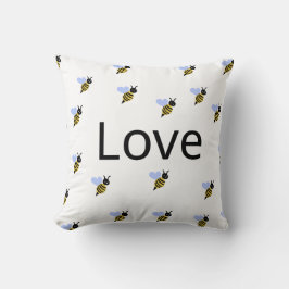 Almohada minimalista "Love & Bees" – Romántica