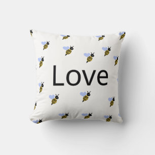 Almohada minimalista "Love & Bees" – Romántica